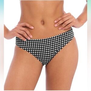 Freya Check In Checkered Bikini Brief Bottom Monochrome